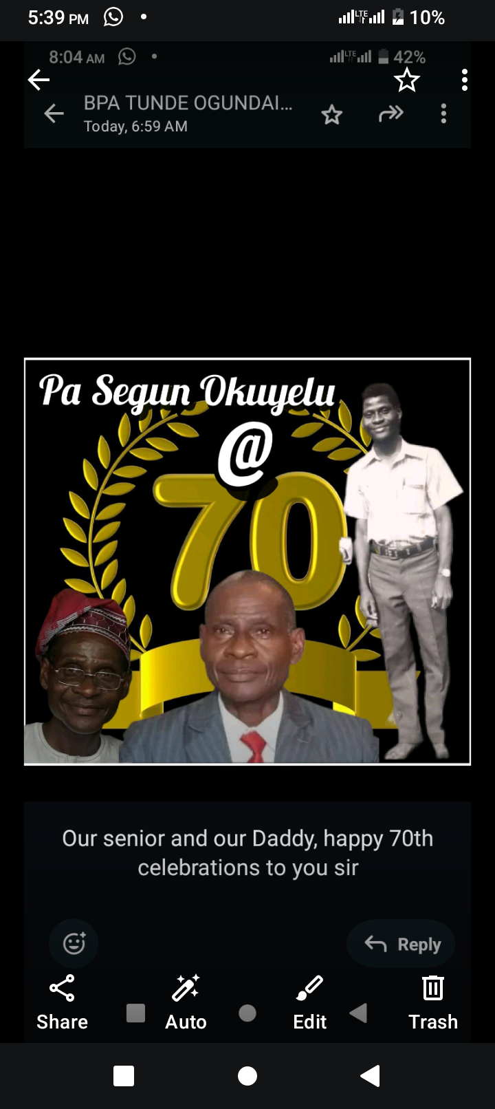 Photo shared by SEGUN OKUYELU